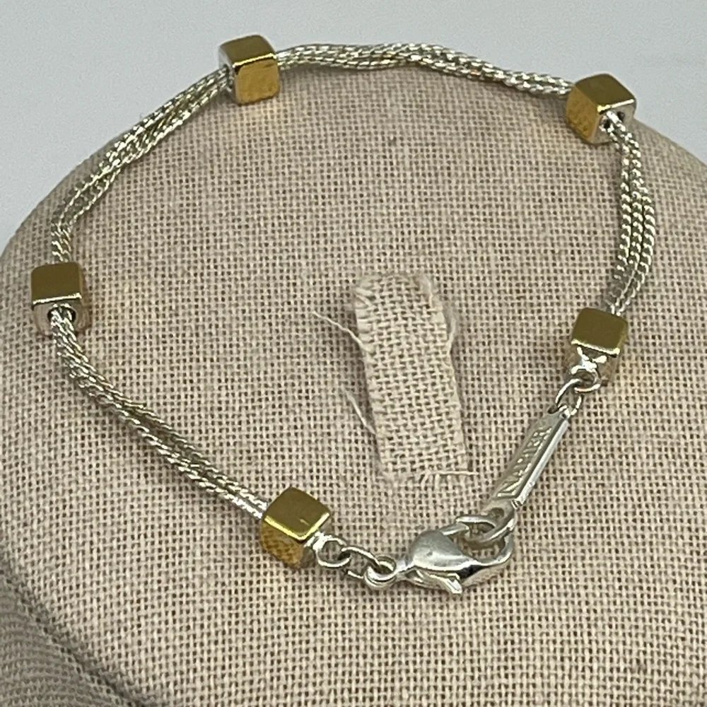 Vintage Napier Triple-Strand Gold & Silver Tone Bracelet – 7.5" - Picture 4 of 16